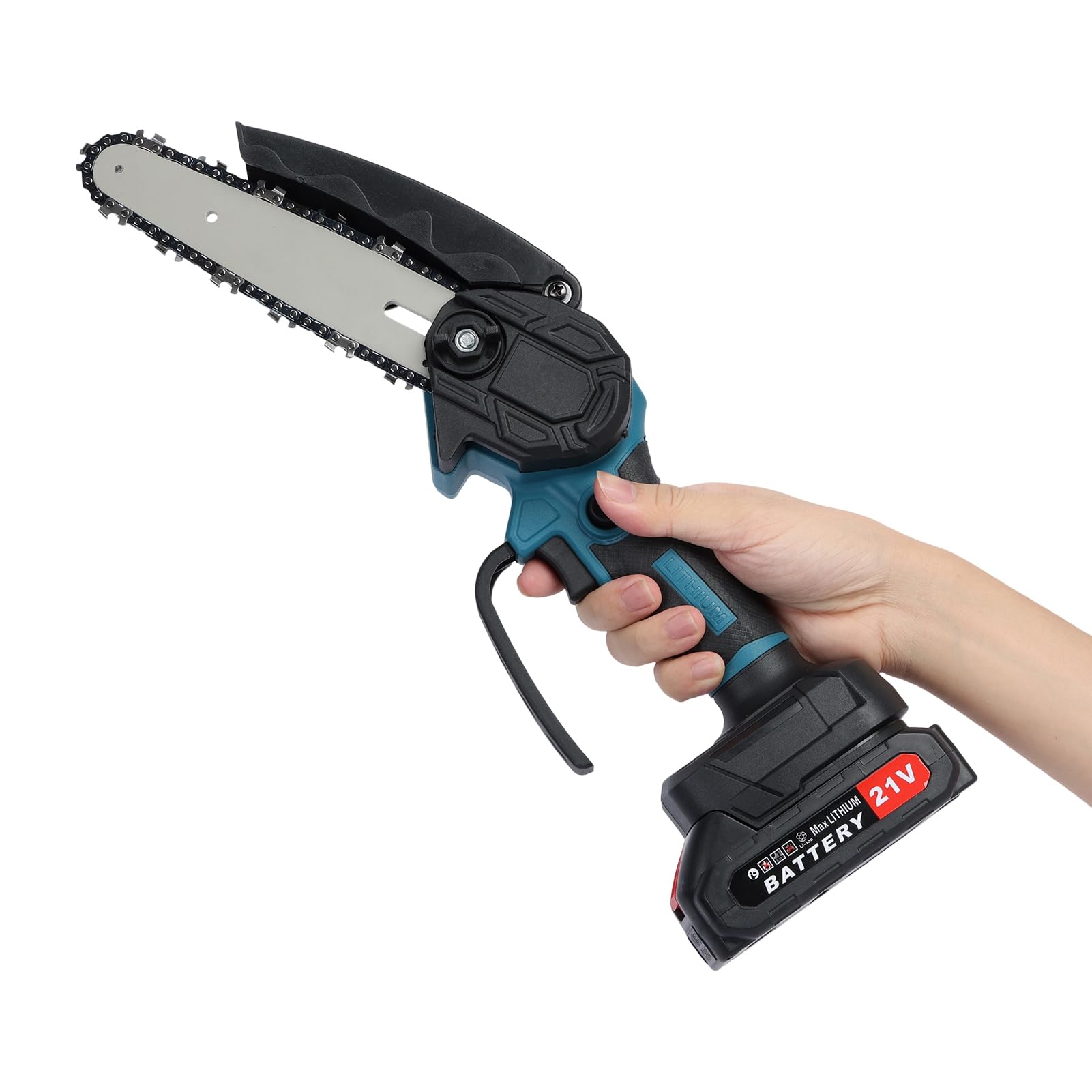 Mini motosierra eléctrica inalámbrica de 6 pulgadas con bloqueo de seguridad de 2 baterías, motosierra pequeña de mano, sierra de podar para cortar madera y trabajar la madera, Reino Unido