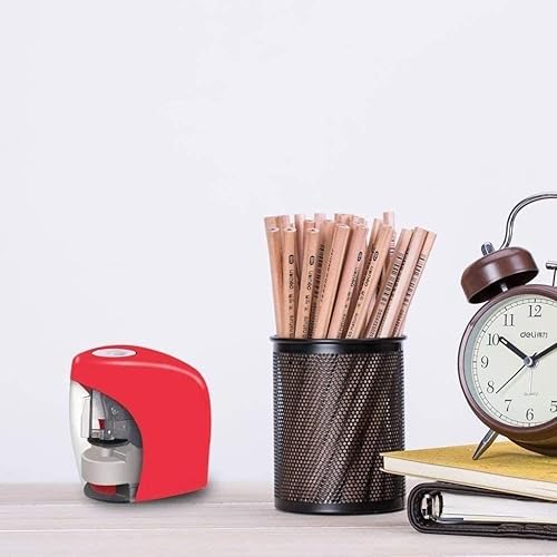 Miniatura 5 de JITEM Sacapuntas sacapuntas eléctrico portátil y automático, funciona con pilas, suministros escolares para estudio y dibujo para oficina en casa,