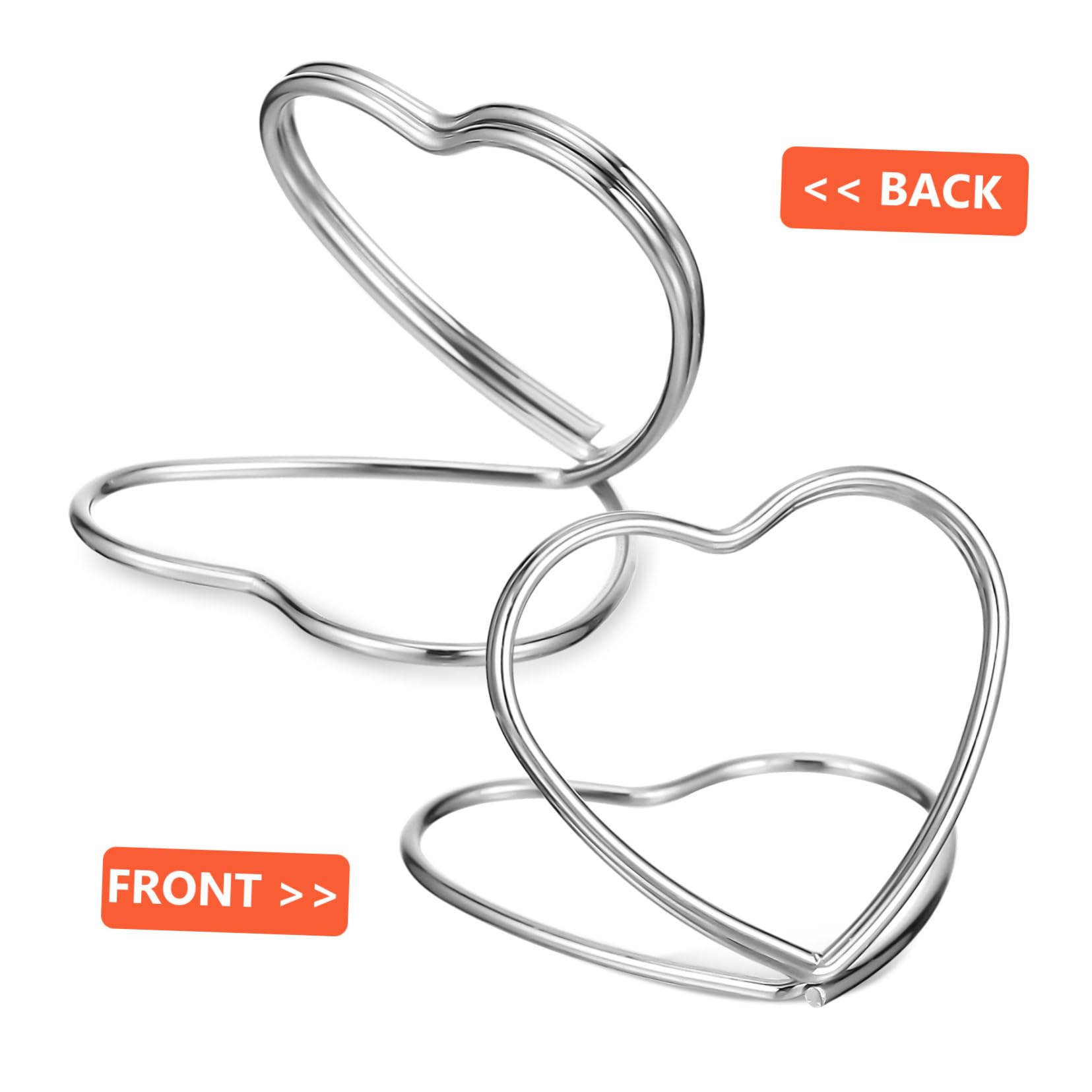 48 Stück Teiliges Herzförmige Tischkartenhalter aus Robustem Carbonstahl Doppeltes Design für Stabile Fotohalter und Tischnummernständer Eleganter Memohalter für Hochzeit Party