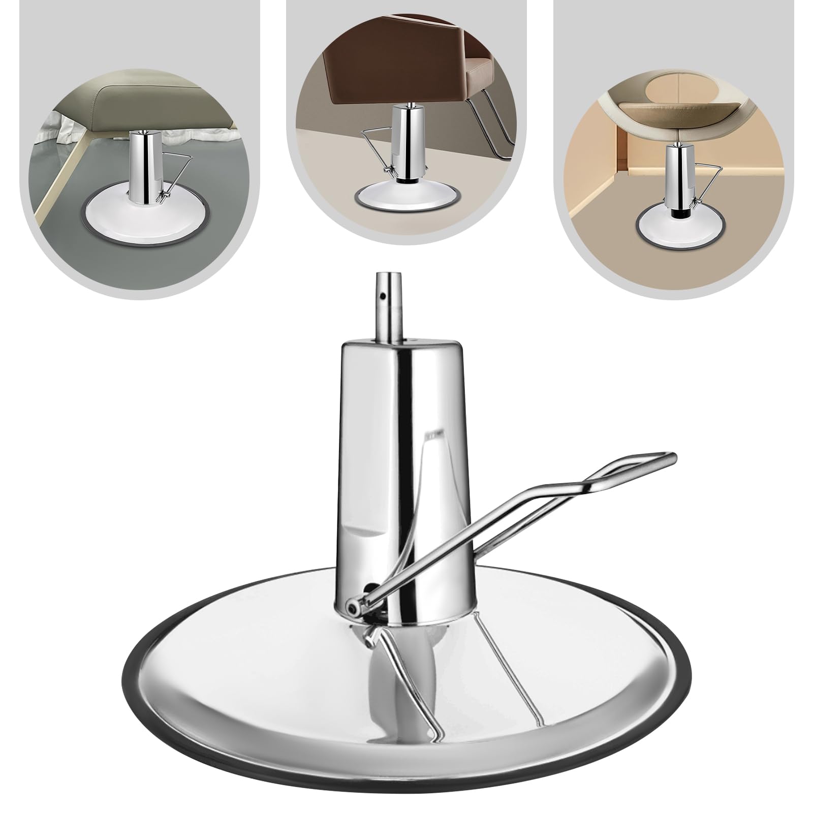 Friseurstuhl-Hydraulikpumpe 4-Loch 38-49cm 200kg für Friseursalon | Barberstuhl-Hydraulikpumpe Aus Robustem Gusseisen, Höhenverstellbar 11cm, Einfache Pedalbedienung & 300kg Belastbar