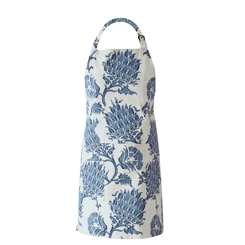 HPD Half Price Drapes Aprons for Men Women with Large Pockets Adjustable Unisex PRTW-D51A-AP Duchess Printed Cotton, 27 X 34 Inch, Duchess Blue