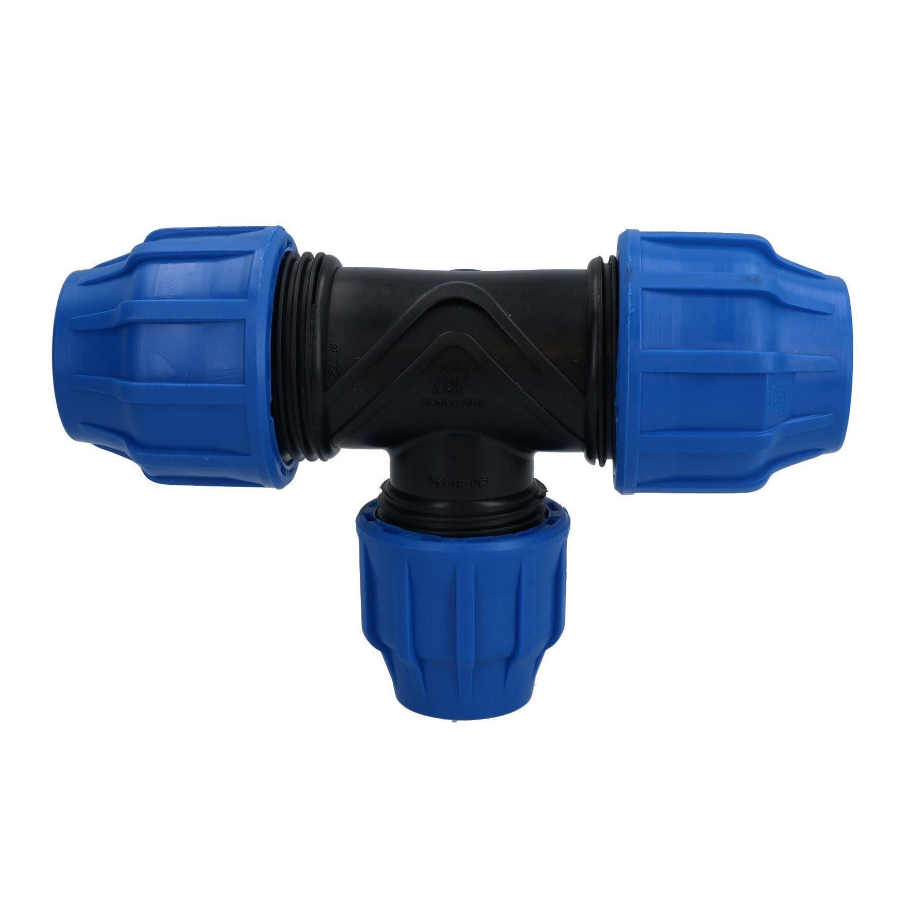 32 x 25 x 32 mm MDPE Tee T-Piece Conector de acoplamiento de tubería de agua 5 unidades