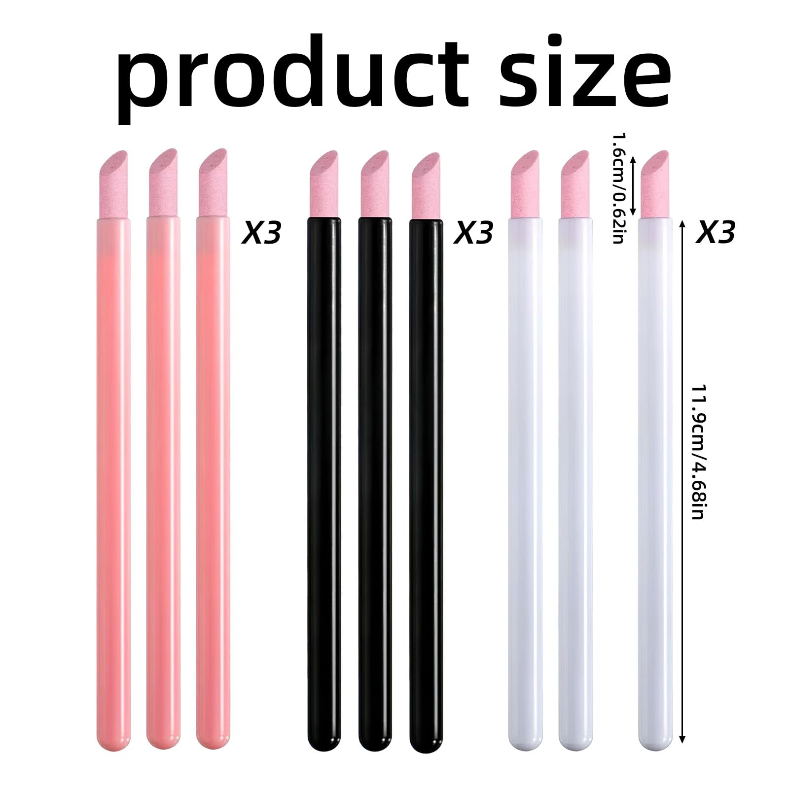 9 Pcs Pumice Stone Cuticle Sticks, Nail Polish Quartz Pen Pusher Stick, Peeling Dead Skin Repairing - Image 2