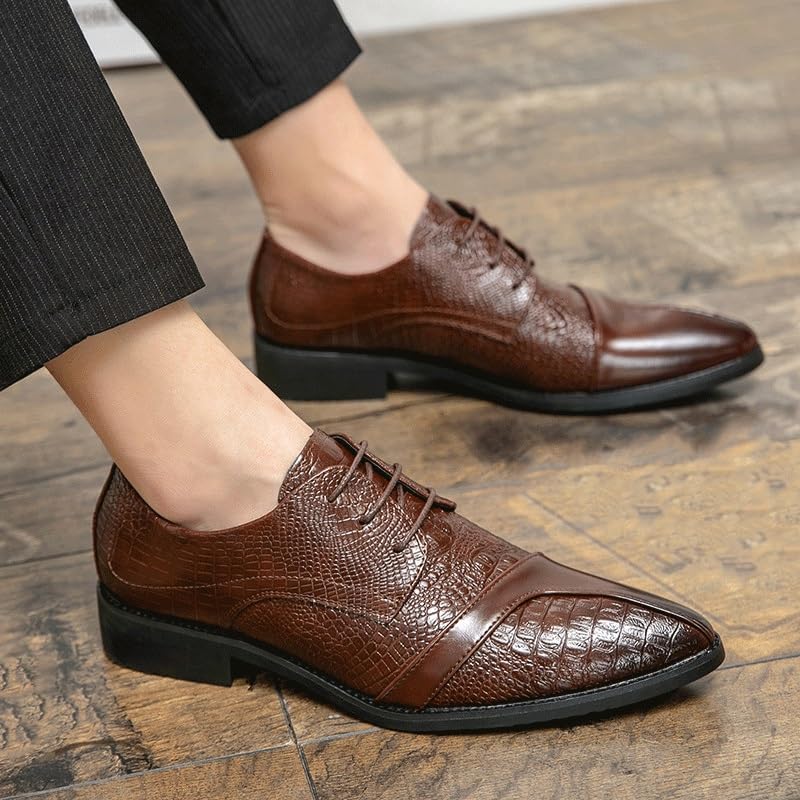 Men's Lace-up Shoes Vintage Leather Oxford Shoes Handmade Men's Business Formal Shoes for Business & Wedding2