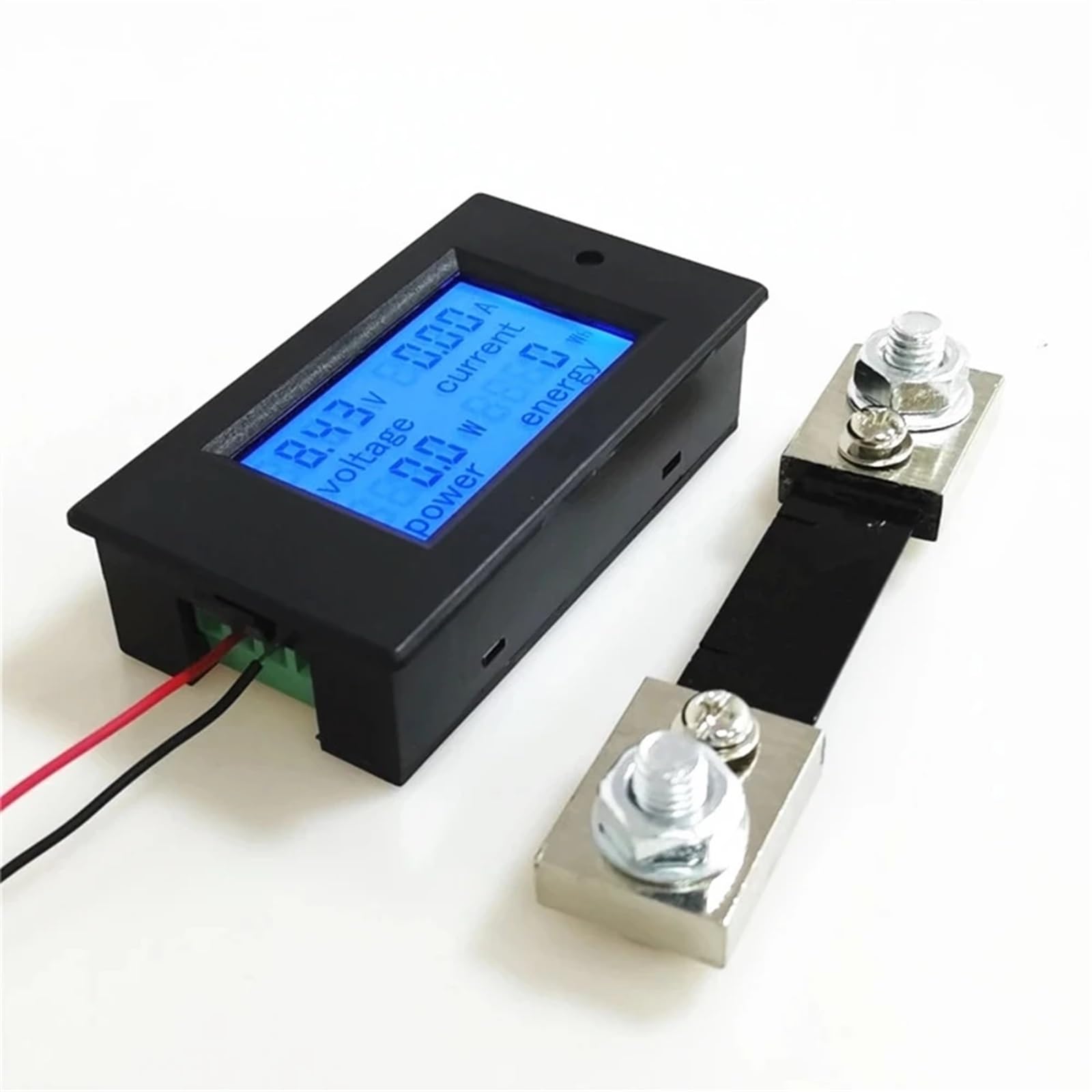 PZEM-051 DC ampèremètre numérique voltmètre 6.5-100 V 4 IN1 LCD Moto Tension Courant Moniteur d'énergie (Color : PZEM-051 100A shunt)