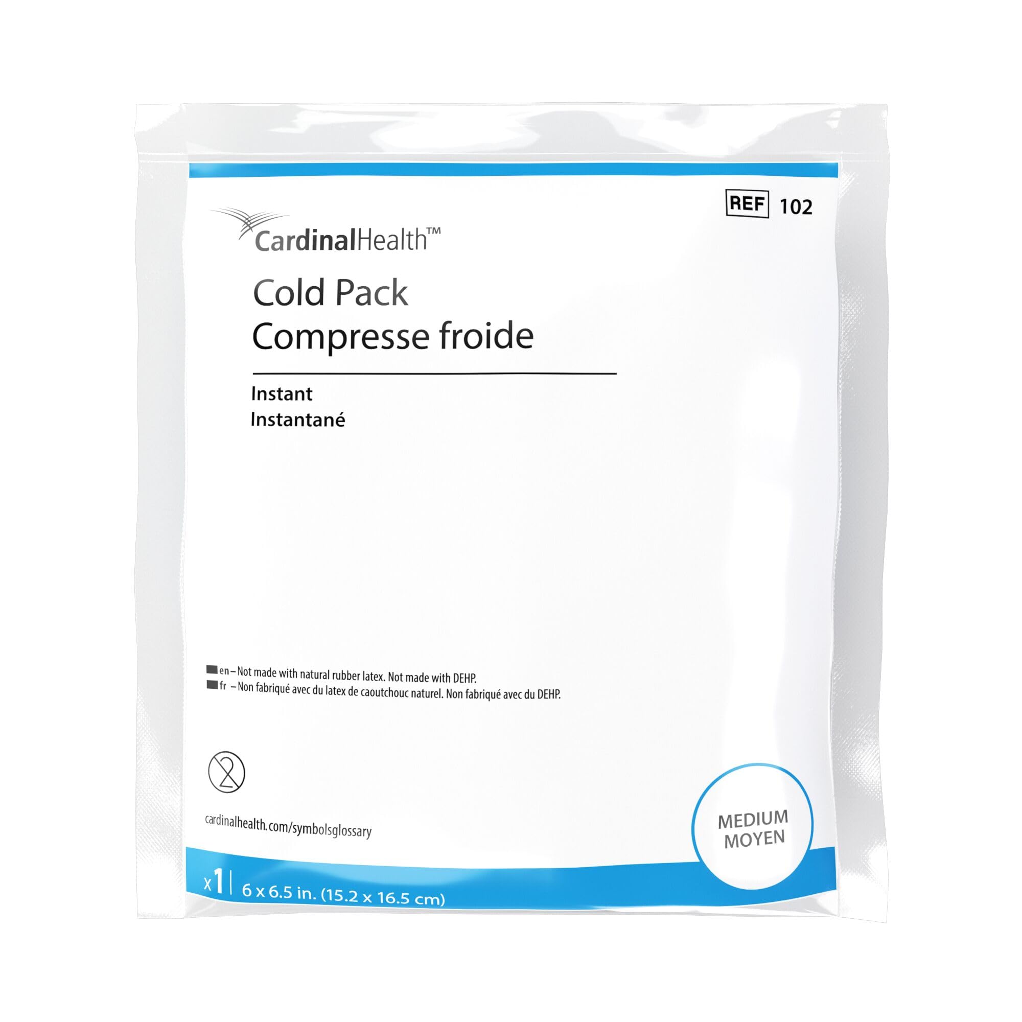 Instant Cold Pack, Medium, 6 x 6.5IN, Case of 16