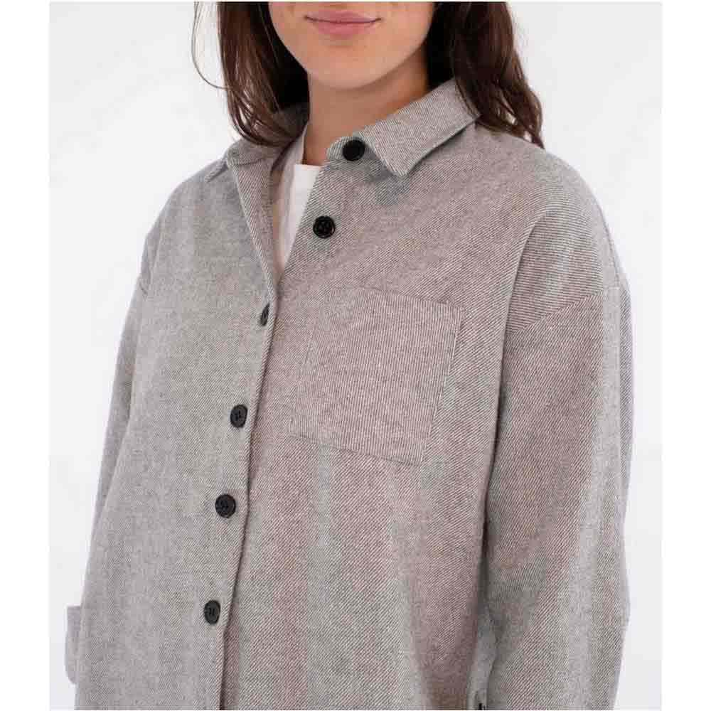 Hurley Long Sleeve Shirt Women - Union Solid Flannel Camisa Mujer