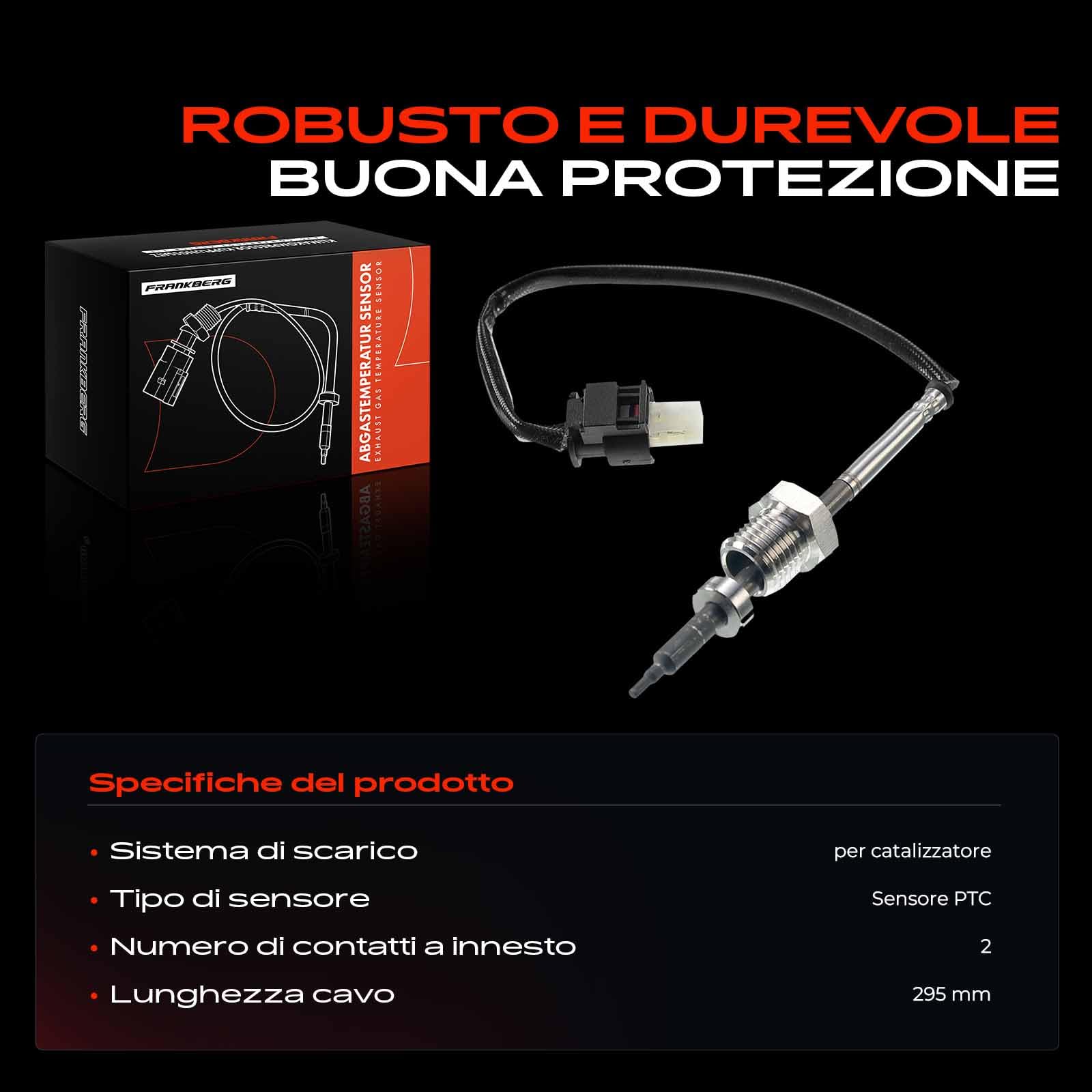 Frankberg Sensore temperatura gas di scarico Compatibile con B-Class W245 B 180 CDi B 200 CDi Classe A W169 A 180 CDi A 200 CDi Classe G W463 G 320 CDi Replace# A0071539228