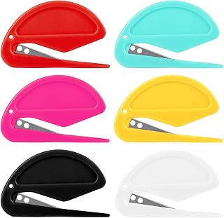 6Pack Letter Opener Envelope Opener, Envelope Slitter with Safety Concealed Sharp Blade for Women Men,Office Worker,Students,Home,Office,Postal