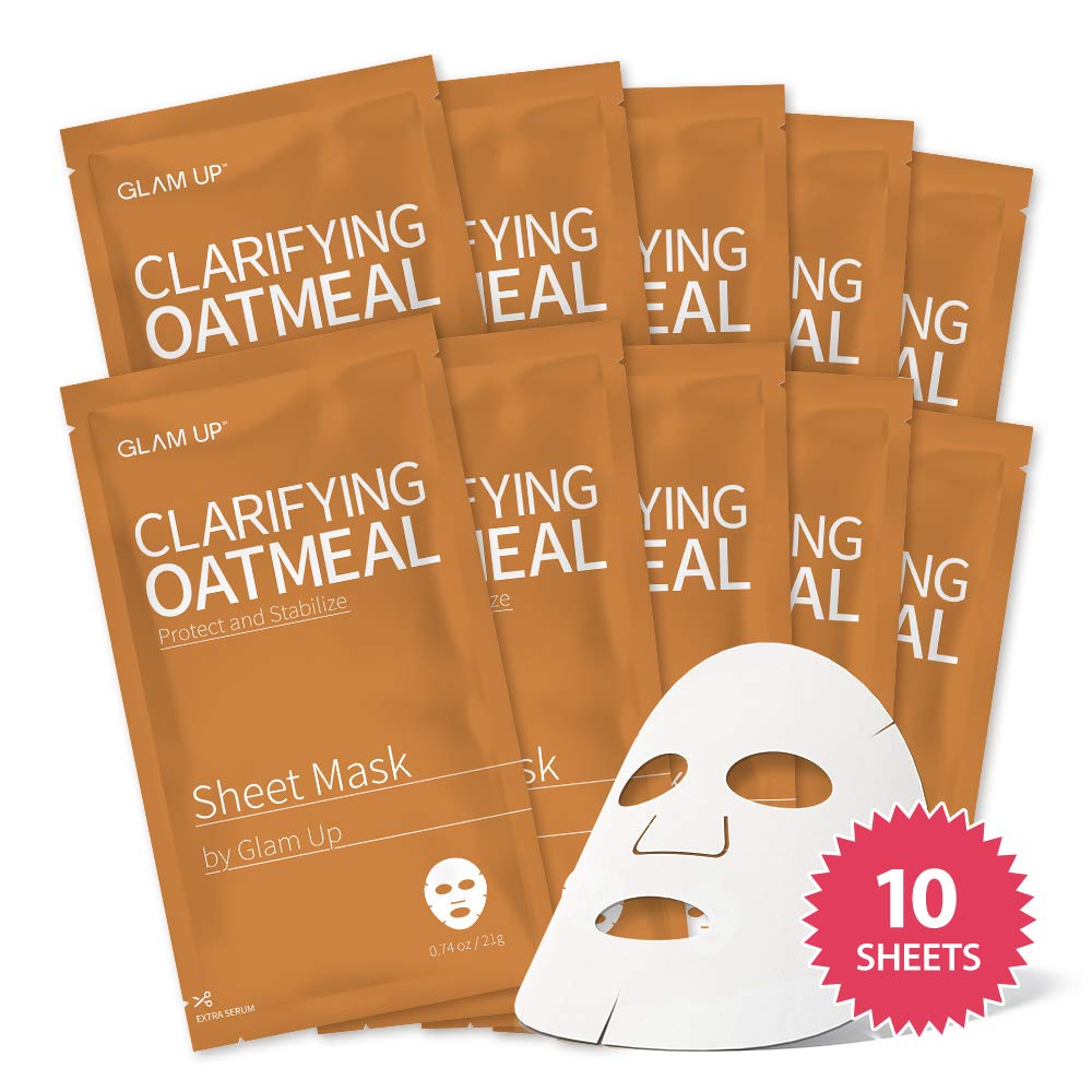 Glam Up Sheet Mask Clarifying Oatmeal 10 packs