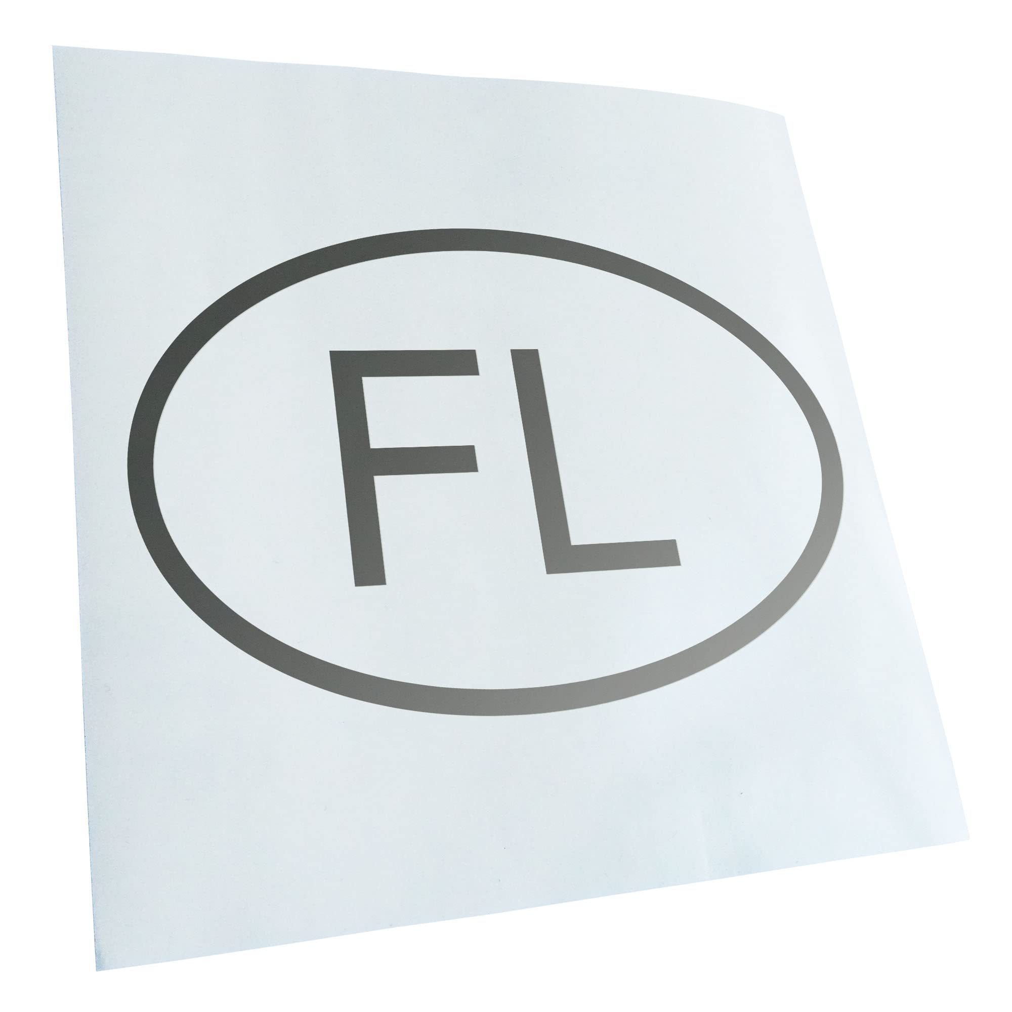Kiwistar - Car Sticker - Silver - 15 x 10 cm Liechtenstein FL Sticker for Car, Laptop, Bicycle, Truck, Motorcycle Multicoloured JDM Decal Racing