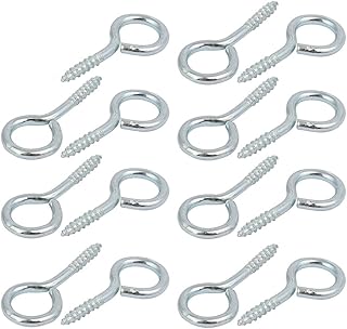 Aexit 6.8mm Inner Home Hardware Dia 24mm Length Zinc Plated Self-Tapping Eye Screw Hook 15pcs Model:30as216qo576