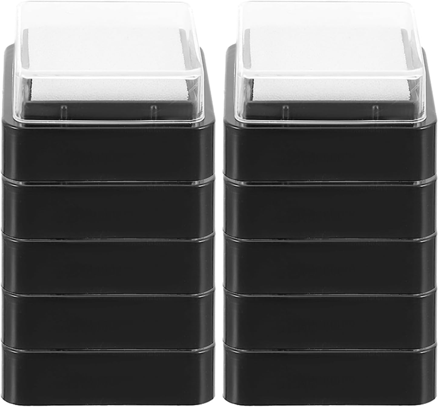 jojofuny 10 Pack Blank Ink Pads Empty Felt Ink Pads for Stamps No Color DIY Stamp Pads for Refill Mini Refillable Stamp Pad for Scrapbooking Card Making Finger Painting