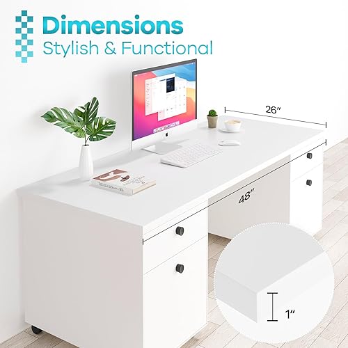 Miniatura 168 de Kaboon Mesa universal, escritorio sólido de una pieza para escritorio de pie sentado, escritorios dobles, escritorio en L, bricolaje, encimera de