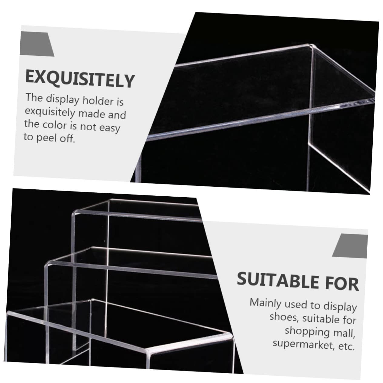 ABOOFAN Acrylic Display Stands 3pcs U-shaped Stands for Shoes for Shopping Mall Use