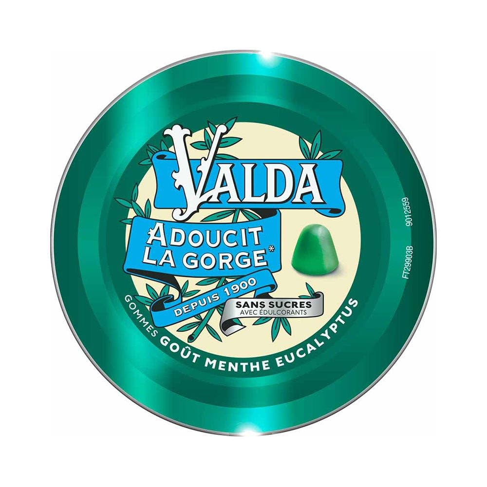 Valda Gomme senza zuccheri – Gusto menta eucalipto – Ammorbidisce la gola, 140 g