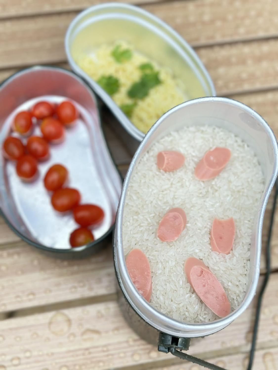 戦闘飯盒 兵式飯盒 水蒸気炊飯3合飯盒 林間 ライスクッカー 登山 直火式 調理器具き火料理 アウトドア キャンプ 焚 (本体＋折り