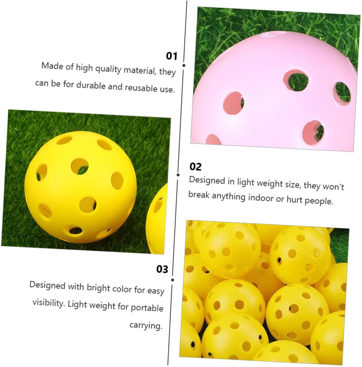 50pcs Plastic Golf Practice Lightweight Hollow-Out Design for Training for Men Women Golf Enthusiasts
