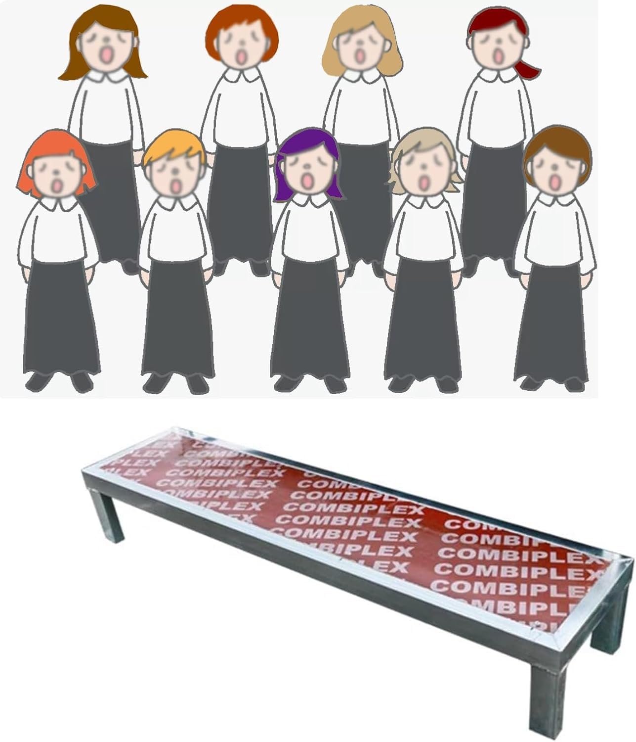 VUIKLCty 1-tier Portable Choir Riser, Ideal For Community Theatres And Family Photos