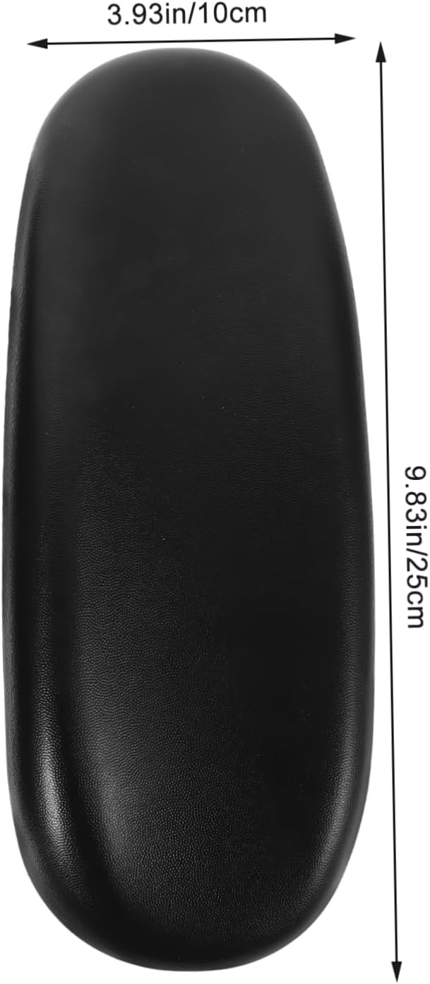 Artibetter 2Pcs Replacement Chair Arm Pads PU Leather Armrest Support for Office Study Slip Black Armrest Cushions Elbow Pillows for Home Meeting Rooms