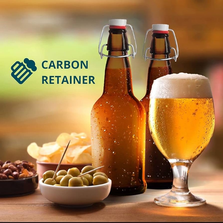 16oz Glass Flip-Top Bottles, 6pk Amber, Kombucha, Beer Brewing Bottles Swing Top