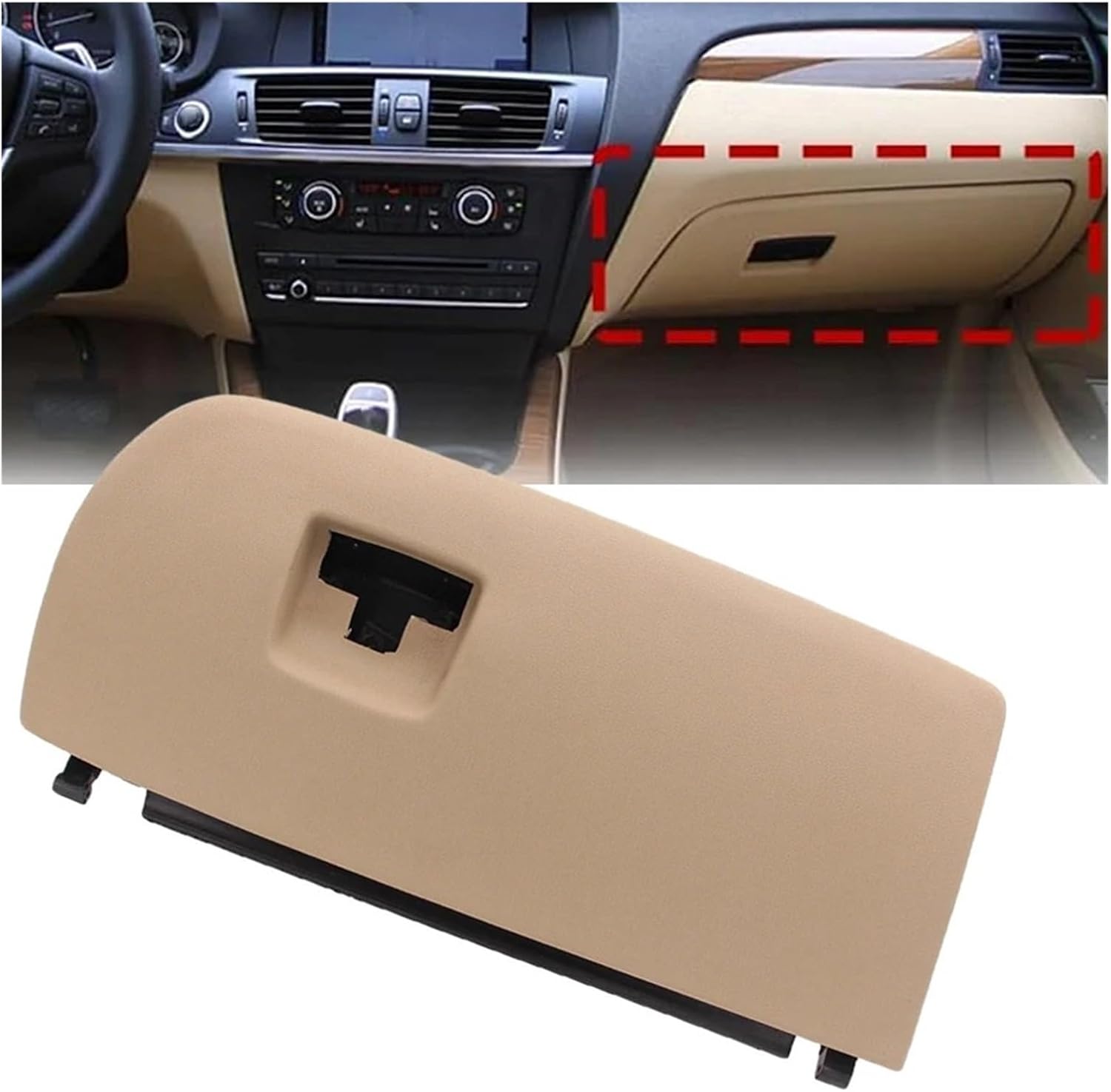 Dash Glove Box Door Cover Lid Beige Utility Plastic Box Lid 51-16-6-839-001, 51169242087 Suitable for BMW X3 F25/for BMW X4 F26