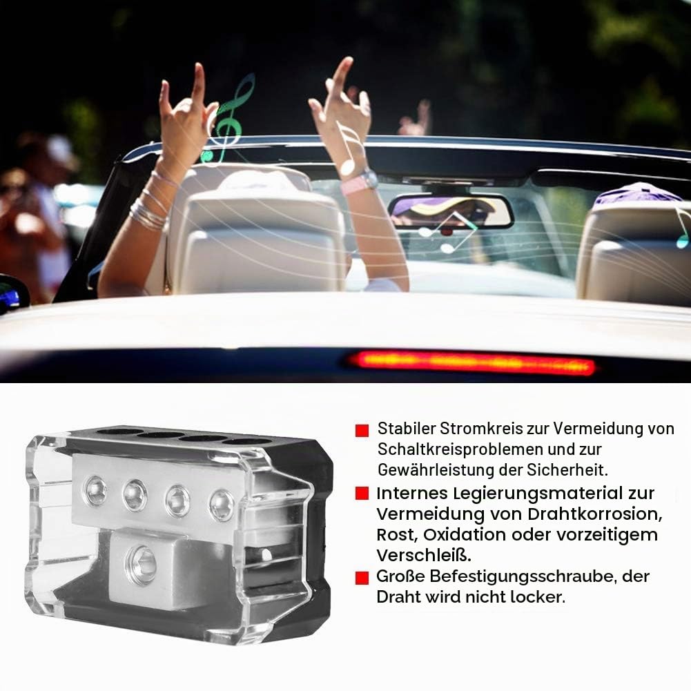 Verteilerblock, Fydun Stromverteiler Power Distribution Block 1 Way in 4 Ways Out Car Audio Stereo Amp Splitter Anschlussbox Verteilerblöcke