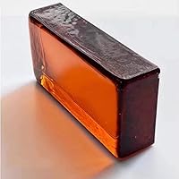 GRIPITHPY Amber Transparent Glass Blocks 7.9x3.9x2in Crystal Bricks - 8PCS Privacy Partition for Office Home Bar Decor