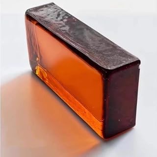 GRIPITHPY Amber Transparent Glass Blocks 7.9x3.9x2in Crystal Bricks - 8PCS Privacy Partition for Office Home Bar Decor