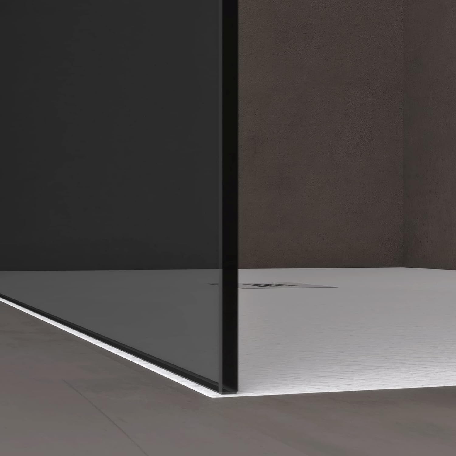 doporro Box Doccia Walk-In 80x200 cm, Parete Doccia Fissa in Vetro Temperato Fumé 10 mm con Barra Stabilizzatrice Regolabile e Profilo Cromato – Bremen02VG