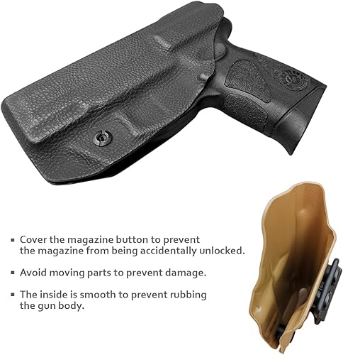Miniatura 5 de IWB Dermatoglyph Kydex Pistolas Compatible con Glock 19 Glock 17  Taurus G2C G3C  Smith & Wesson M&P Shield 0.354 in .40  M&P 0.354 in M2.0 4"4.25"
