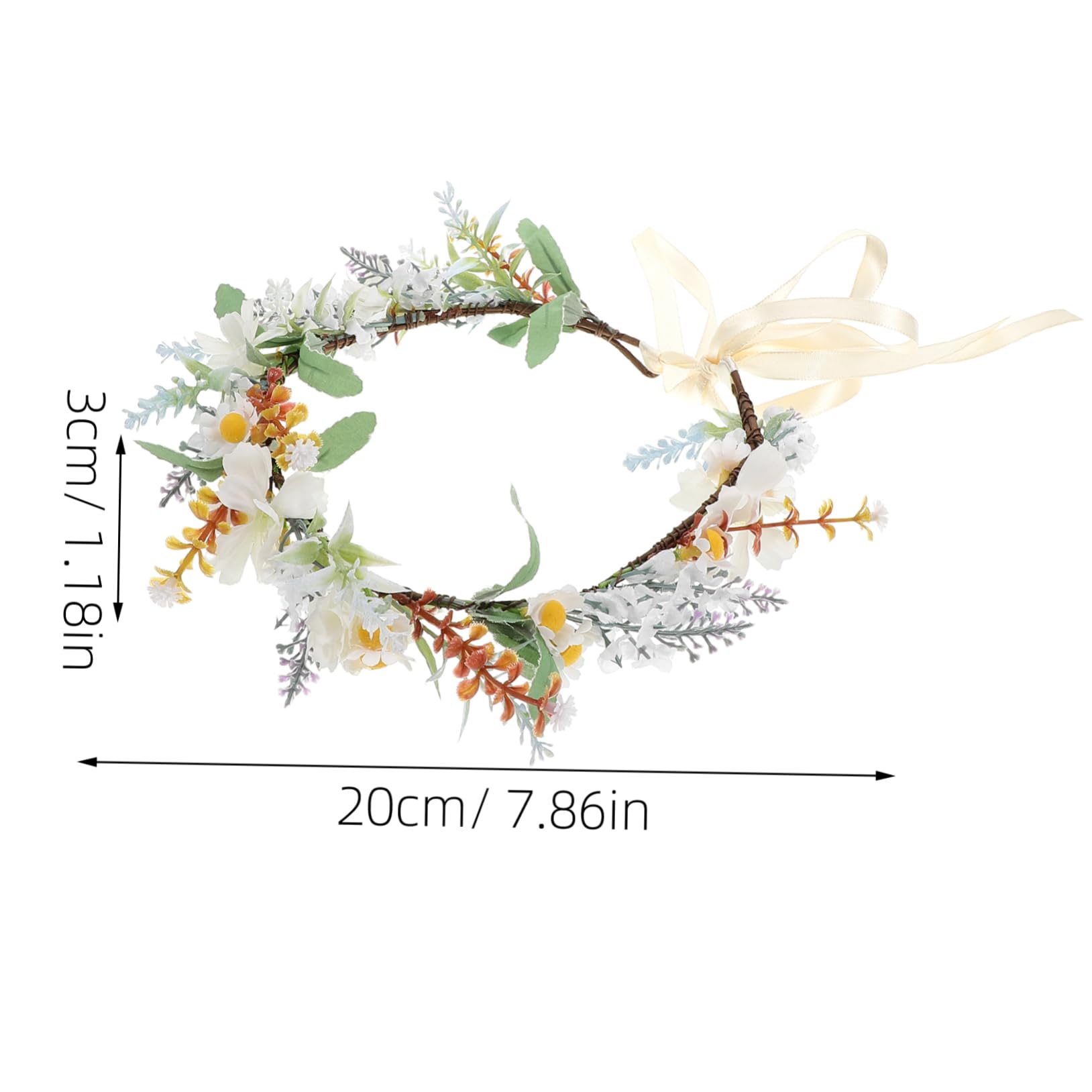 Couronne de Fleurs Cheveux Bohème, Bandeau Mariée Réglable, Léger