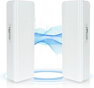 Wireless Bridge,5.8GHz 900Mbps 2x14dBi High Speed with One Gigabit Port| 5KM Long Range Working Distance | Point to Point Ptmp Outdoor WiFi Bridges for Wireless Network Expansion（2 Pack）
