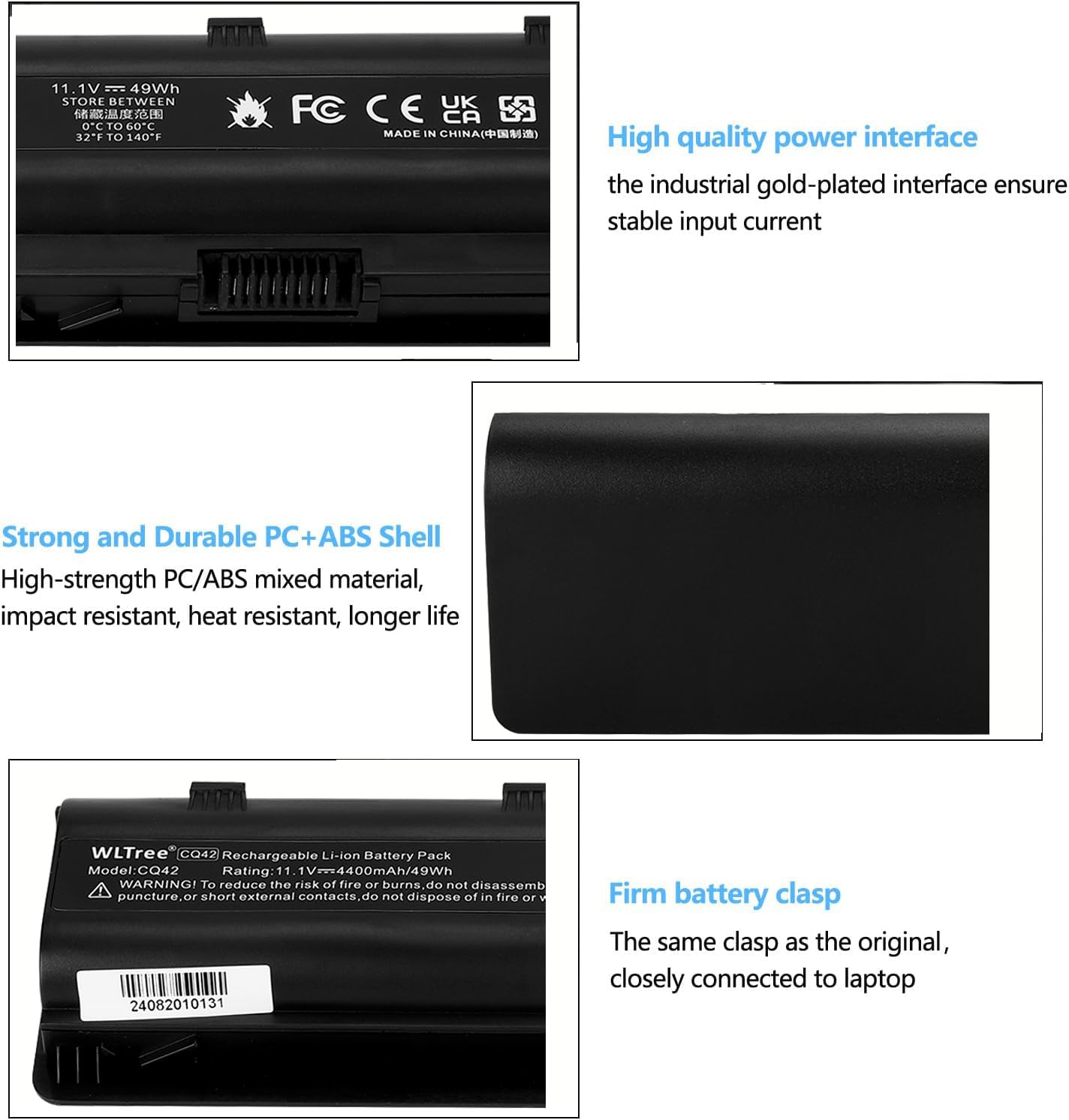 MU06 CQ42 593553-001 Batteria per HP G62 G72 Pavilion G6 G7 MU09 593554-001 593562-001 636631-001 HSTNN-LB0W HSTNN-Q62C Compaq Presario CQ32 CQ43 CQ56 CQ58 CQ62 CQ72 CQ57 G32 G42 Battery