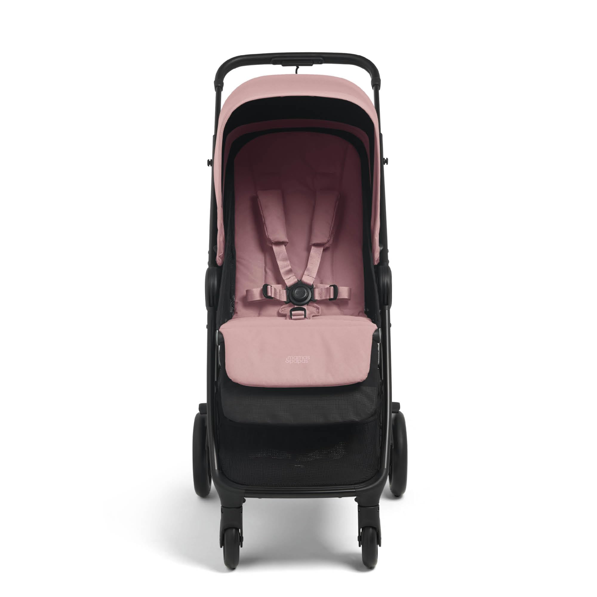 Mamas & Papas Libro Poussette de voyage légère, pliable à une main, rangement compact, siège plat, nouveau-né à 4 ans, rose pivoine