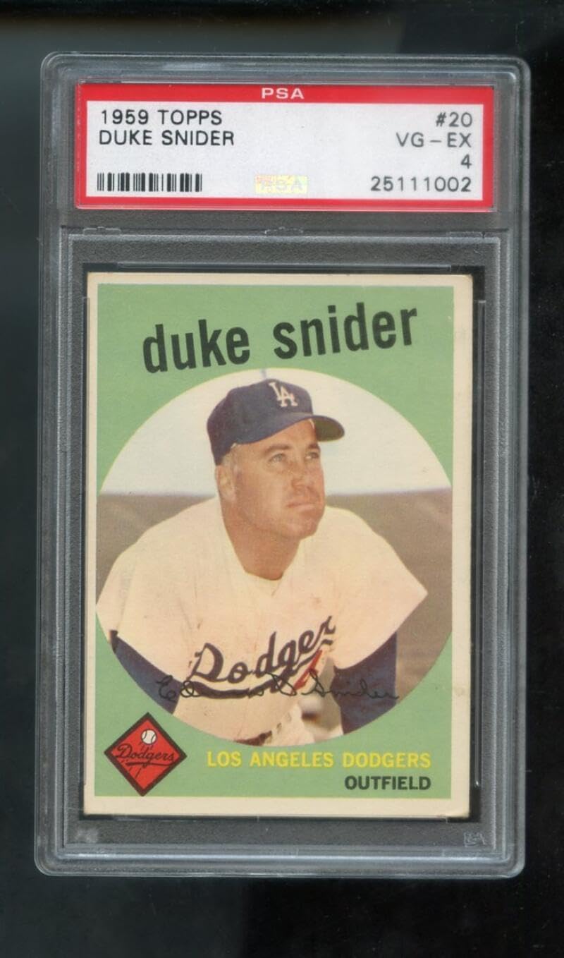 1959 Topps #20 Duke Snider PSA 4 Graded Baseball Card MLB Los Angeles Dodgers