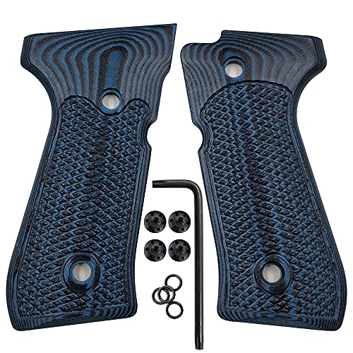 Beretta 92/96 Grips, Full Size, Checker Texture,Blue/Black G10, Cool Hand B92-DC-8