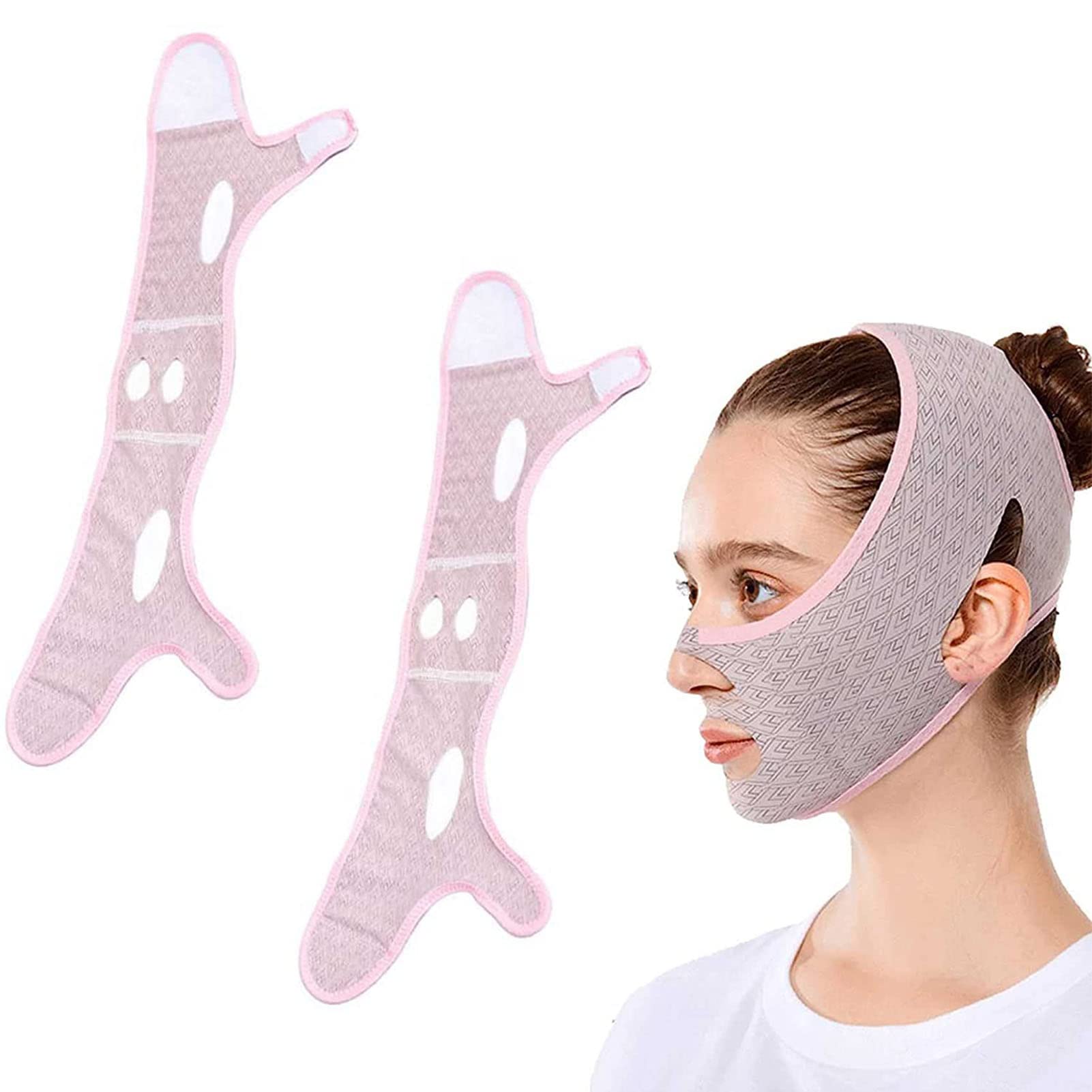JICINME Beauty Face Sculpting Sleep Mask, V Line Shaping Face Masks Double Chin Reducer, Reusable Chin Up Mask Face Lifting Belt, Face Tightening Chin Mask