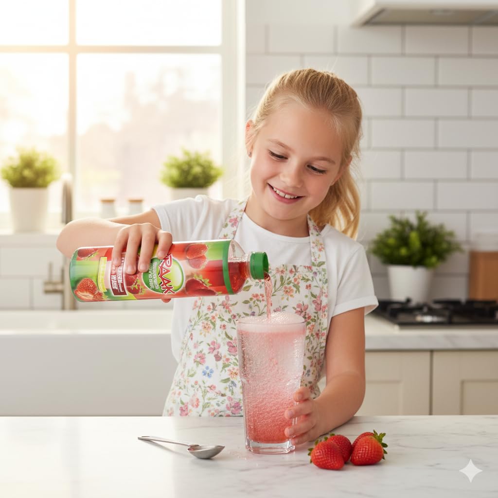 RAAK Sirop Fraise Premium | 6x750ml = 180 Verres | 15% Vrais Jus de Fruits | Parfait Familles & Professionnels | Qualité Européenne