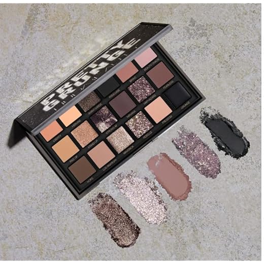 HUDA BEAUTY Original | PRETTY GRUNGE - Paleta de 18 sombras de ojos | Creamy Obsessions - Paleta de sombras de ojos | 16.8 gramos / 0.59 Oz. | by BELLA | EDICIÓN LIMITADA