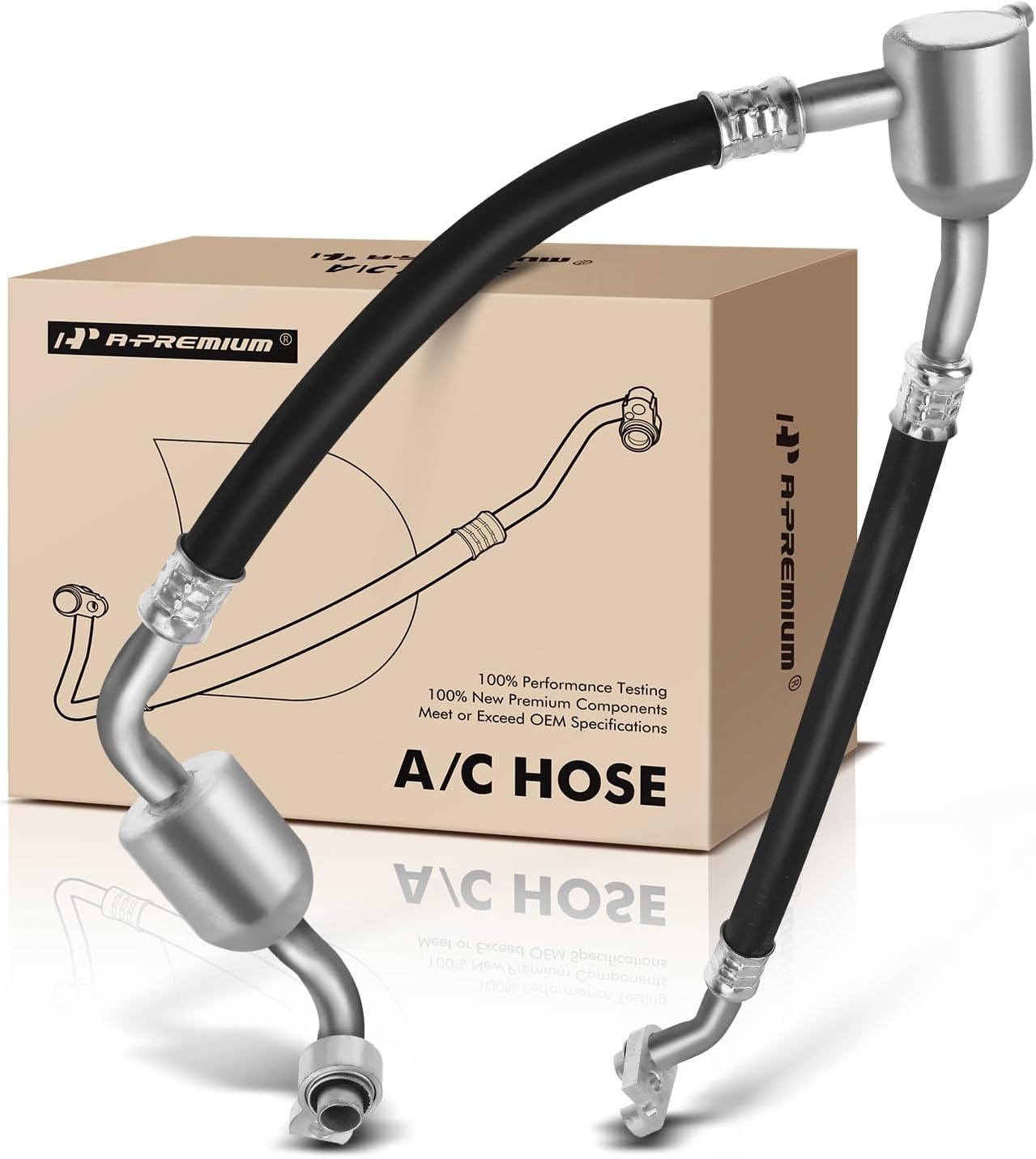 A-Premium A/C Suction Hose Assembly Compatible with Chevrolet Silverado 1500 2015, Cheyenne 2014-2015 & GMC Sierra 1500 2015, 6.2L, Compressor to Evap