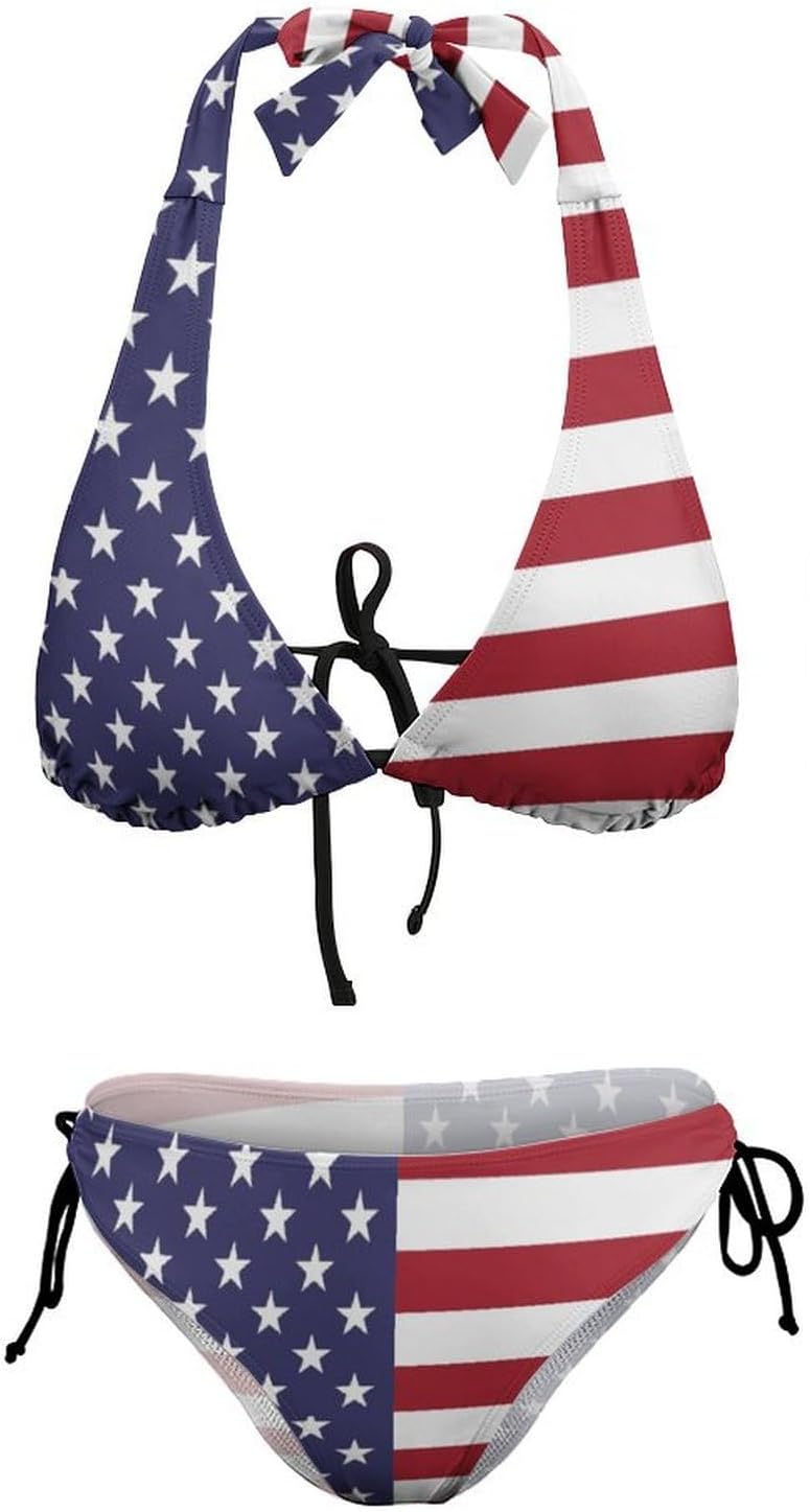 Bikini Sets for Women Two Piece Bathing Suits Sexy Halter Padded Bikini Swimsuits Side Tie Thong Bottom - Image 8