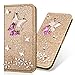 Produktbild Bookstyle Bling Loves für Huawei P30 Pro,Glitter Glitzer Diamond Musterg Slim Retro Klassisch Modisch Ledertasche Stand Funktion Kartenfach Magnetverschluss Flip Wallet Hülle Schutzhülle
