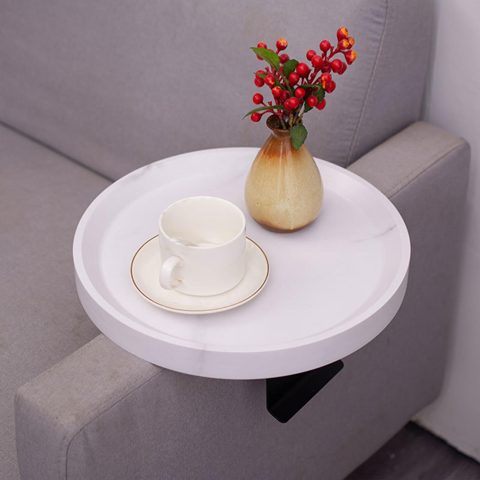 Mesa con reposabrazos para sofá, bandeja lateral móvil para aire acondicionado y drin, soporte para control remoto, accesorio perfecto para sofá
