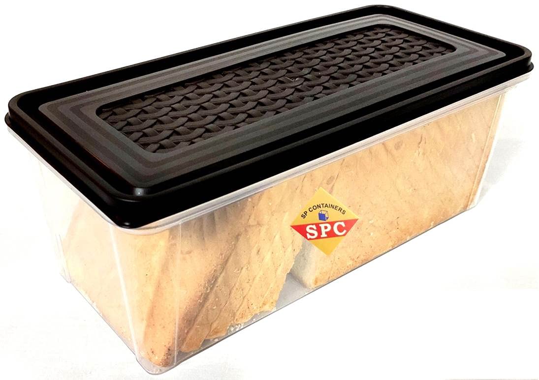 SPC Food Grade Plastic Bread Box, Multipurpose Storage Fridge Storage Container/Organizer Box With Lid For Kitchen/Grocery/Bread/Vegetables/Fruits/Snacks (4000 Ml, Multicolor) (1), Blue-Violet