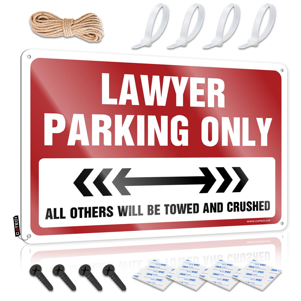 KRAZMURONGD Cheers Tin Sign Lawyer Parking Only Tin Sign Outdoor Bar Signs Tin Signs Camping Rules(30X40CM)