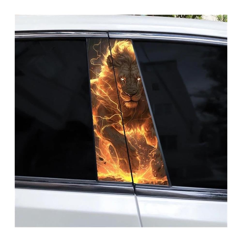 Decorative Items 1pair DIY Car B-Pillar Decorative Stickers Lion Animal Car Door Pillar Waterproof Stickers(B)