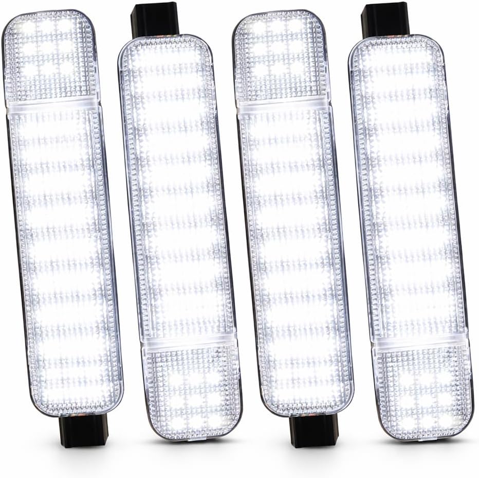 FUSCH LED Interior Door Panel Courtesy Light White Compatible with Escalade Chevy Suburban Silverado Hummer H2 GMC Yukon Replace # 15021518, 15021517 (4 PCS)