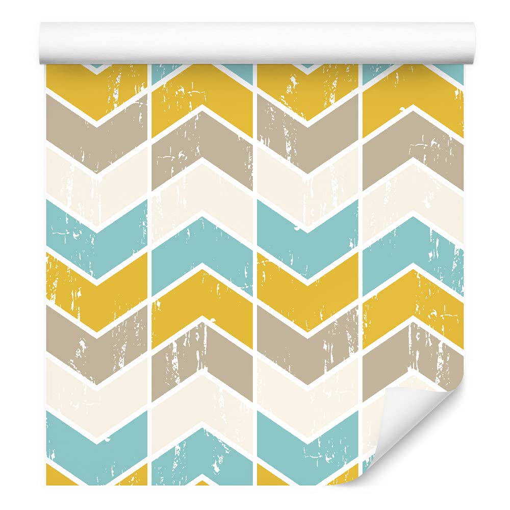 Muralo Tapeta 10 m, rolka flizeliny, minimalistyczny, mozaika, wzór geometryczny, matematyka, tapeta z włókniny, 1000 x 53 cm, tapeta ścienna, do salonu, sypialni, nowoczesna dekoracja ścienna