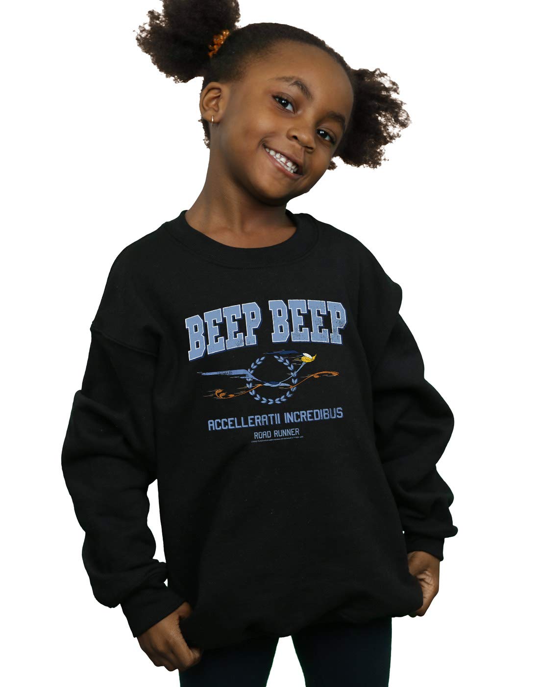 Absolute Cult Looney Tunes Girls Road Runner Beep Beep Sweatshirt Black 5-6 Years